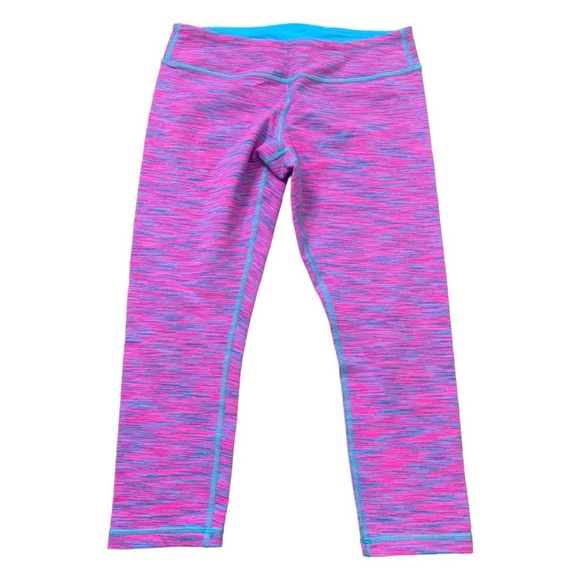 IVIVVA Rhythmic Crop Leggings With Inner Back Pocket Pink/Blue Heathered 14Y - Picture 3 of 10